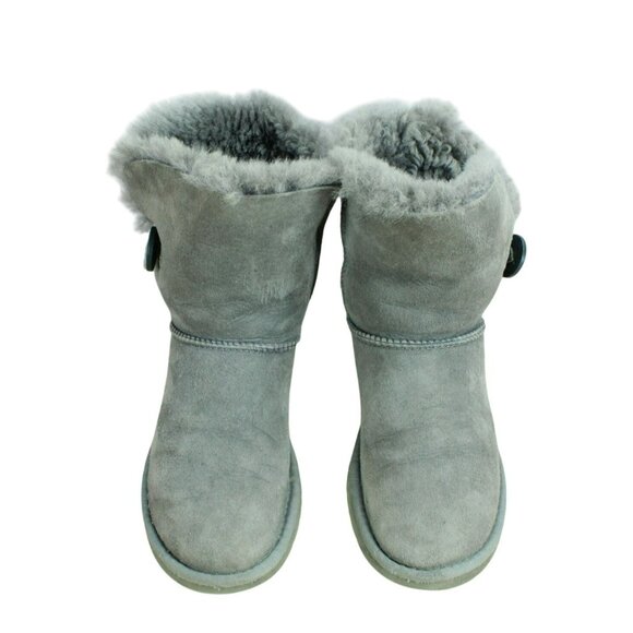 UGG Australia Gray Suede Shearling Lined Boot Bailey Button 5803 Size 6 - Picture 5 of 9